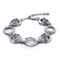 Браслет Оливковая ветвь с фианитами из серебра 925 пробы фото