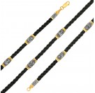 Гайтан из текстиля и серебра 925 пробы