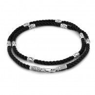 Гайтан  из текстиля и серебра 925 пробы фото