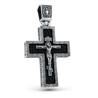 Крест с распятием и образом Николая Чудотворца фото