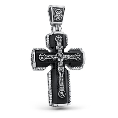 Крест с Распятием и образом Николая Чудотворца фото