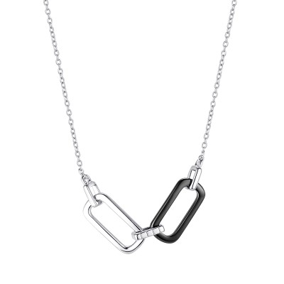 Колье с керамикой из серебра 925 пробы фото