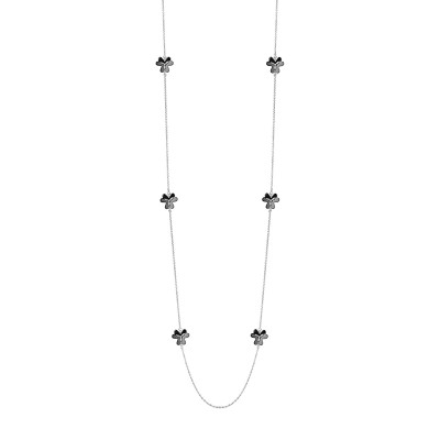 Колье с цирконом и керамикой из серебра 925 пробы фото