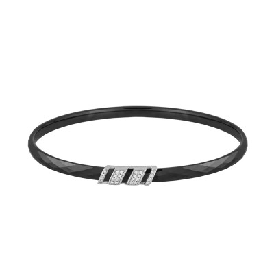 Браслет с цирконом и керамикой из серебра 925 пробы фото