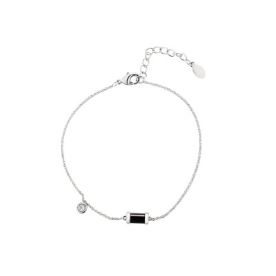 Браслет с цирконом и керамикой из серебра 925 пробы фото