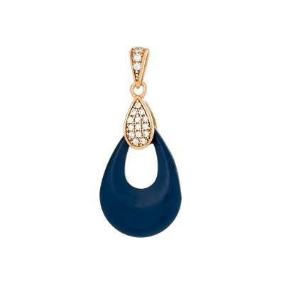 Подвеска с цирконом и керамикой из серебра 925 пробы фото