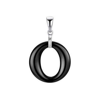 Подвеска с керамикой из серебра 925 пробы фото