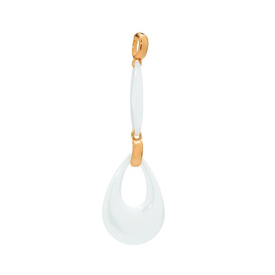 Подвеска с цирконом и керамикой из серебра 925 пробы фото