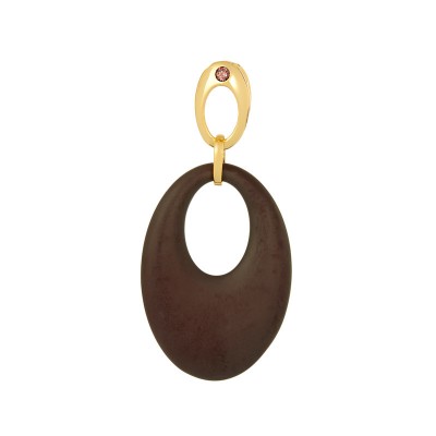 Подвеска с цирконом и керамикой из серебра 925 пробы фото