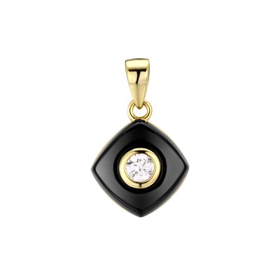 Подвеска с цирконом и керамикой из серебра 925 пробы фото