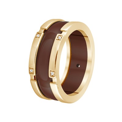 Кольцо с цирконом и керамикой из серебра 925 пробы фото