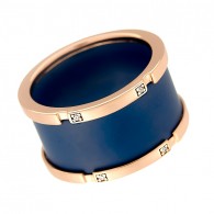 Кольцо с цирконом и керамикой из серебра 925 пробы фото