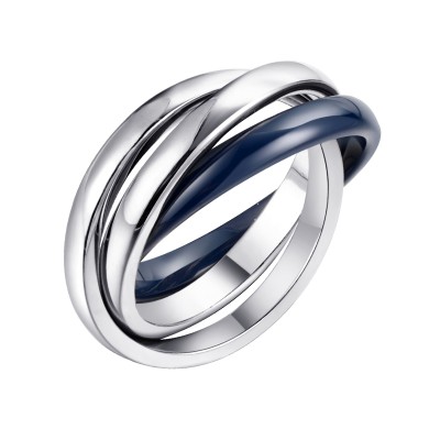 Кольцо с керамикой из серебра 925 пробы фото