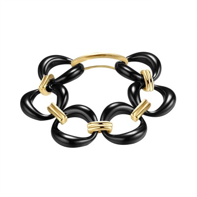 Кольцо с керамикой из серебра 925 пробы фото