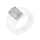 Кольцо с цирконом и керамикой из серебра 925 пробы