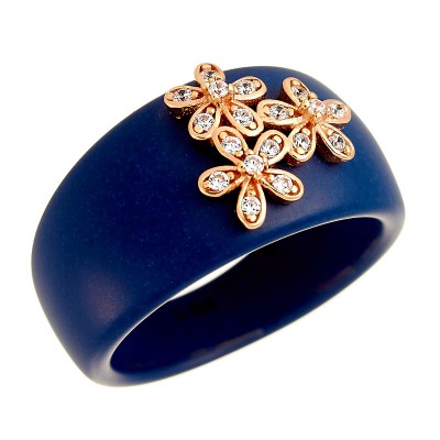 Кольцо с цирконом и керамикой из серебра 925 пробы фото