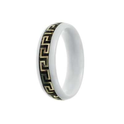 Кольцо с керамикой из серебра 925 пробы фото