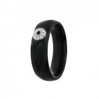 Кольцо с цирконом, кристаллом и керамикой из серебра 925 пробы фото