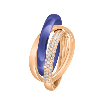 Кольцо с цирконом и керамикой из серебра 925 пробы фото