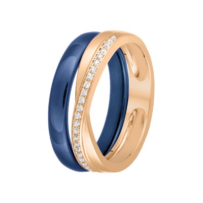 Кольцо с цирконом и керамикой из серебра 925 пробы фото