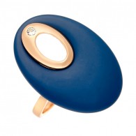 Кольцо с цирконом и керамикой из серебра 925 пробы фото