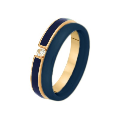 Кольцо с цирконом, эмалью и керамикой из серебра 925 пробы фото