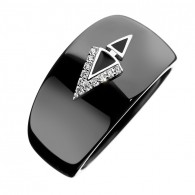 Кольцо с цирконом, эмалью и керамикой из серебра 925 пробы фото