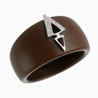 Кольцо с цирконом, эмалью и керамикой из серебра 925 пробы фото