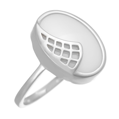 Кольцо с керамикой из серебра 925 пробы фото