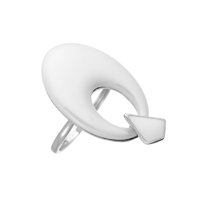 Кольцо с эмалью и керамикой из серебра 925 пробы фото