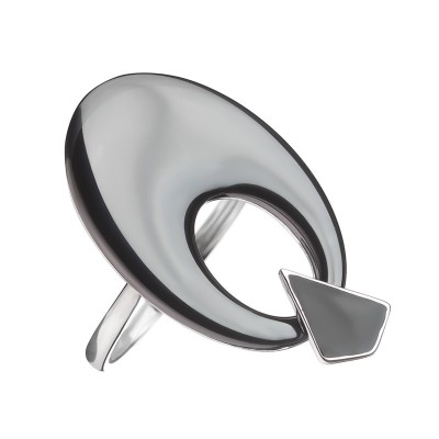 Кольцо с эмалью и керамикой из серебра 925 пробы фото