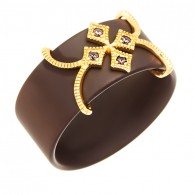 Кольцо с цирконом и керамикой из серебра 925 пробы фото