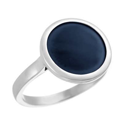 Кольцо с керамикой из серебра 925 пробы фото