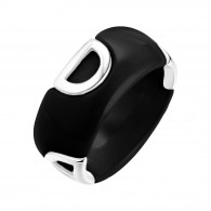 Кольцо с керамикой из серебра 925 пробы фото