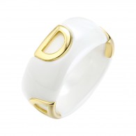 Кольцо с керамикой из серебра 925 пробы фото