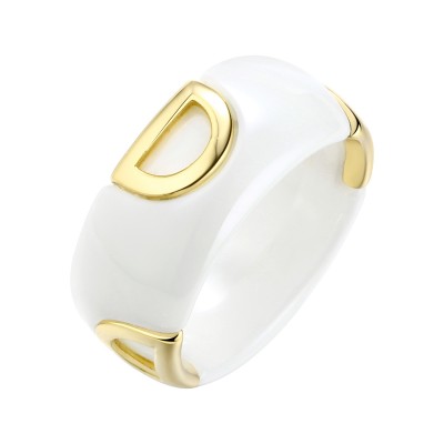 Кольцо с керамикой из серебра 925 пробы фото