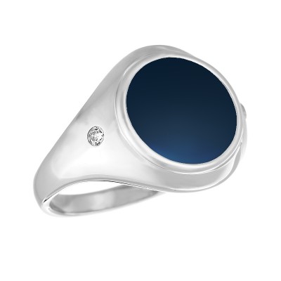 Кольцо с цирконом и керамикой из серебра 925 пробы фото