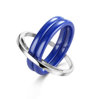 Кольцо с керамикой из серебра 925 пробы фото