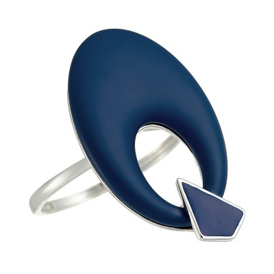 Кольцо с эмалью и керамикой из серебра 925 пробы фото