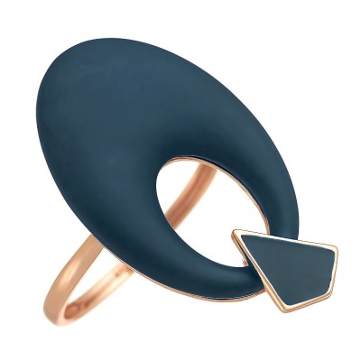 Кольцо с эмалью и керамикой из серебра 925 пробы фото