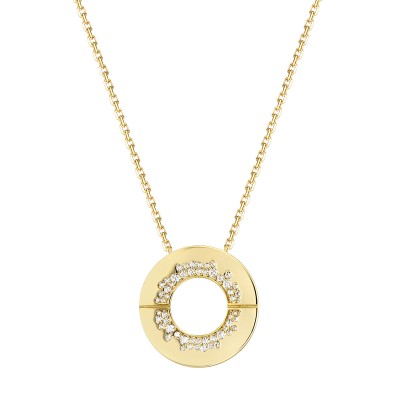 Колье с цирконом из серебра 925 пробы фото