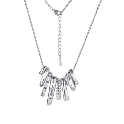 Колье с цирконом из серебра 925 пробы фото