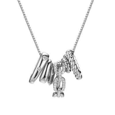 Колье с цирконом из серебра 925 пробы фото