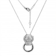 Колье с цирконом и шпинелью из серебра 925 пробы фото