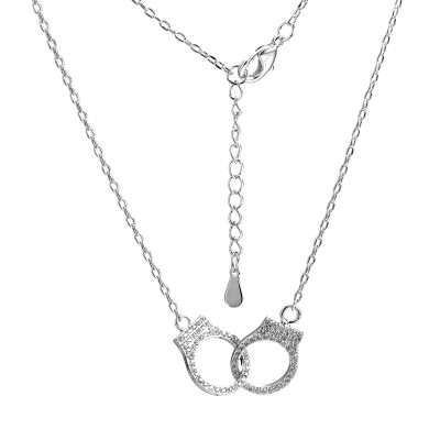 Колье с цирконом из серебра 925 пробы фото