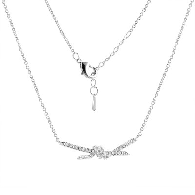 Колье с цирконом из серебра 925 пробы фото