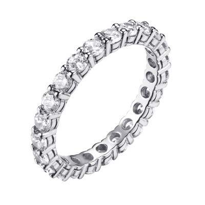 Кольцо с цирконом из серебра 925 пробы фото