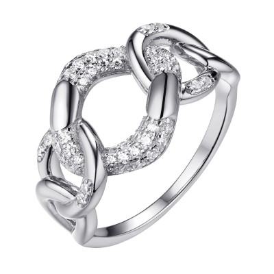 Кольцо с цирконом из серебра 925 пробы фото