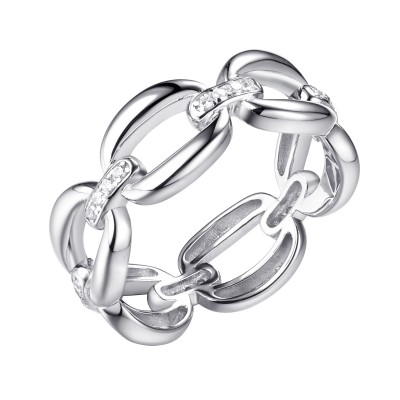 Кольцо с цирконом из серебра 925 пробы фото