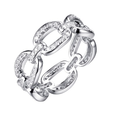 Кольцо с цирконом из серебра 925 пробы фото